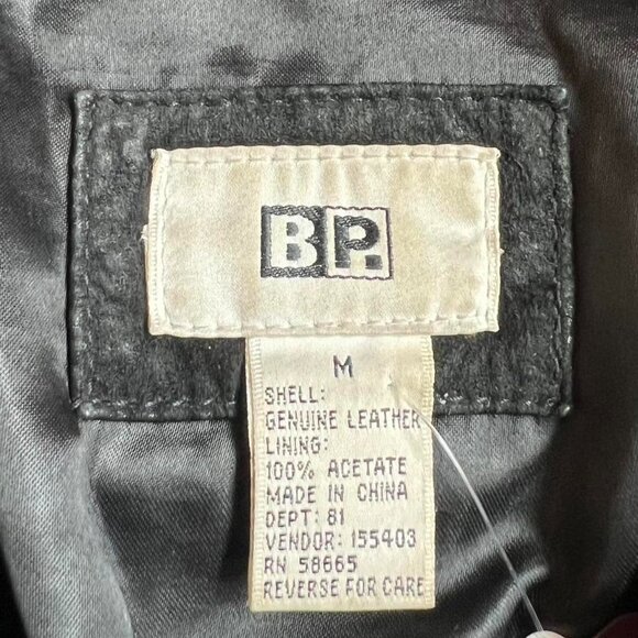 Vintage 90s BP Nordstrom Leather Suede Zip Up Collared Jacket Size S - Picture 5 of 6